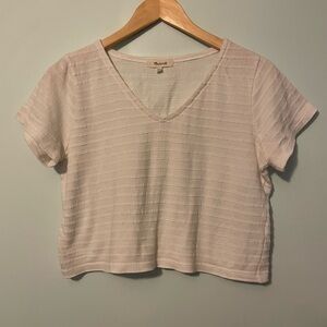Madewell White Textured Crop Top XXS